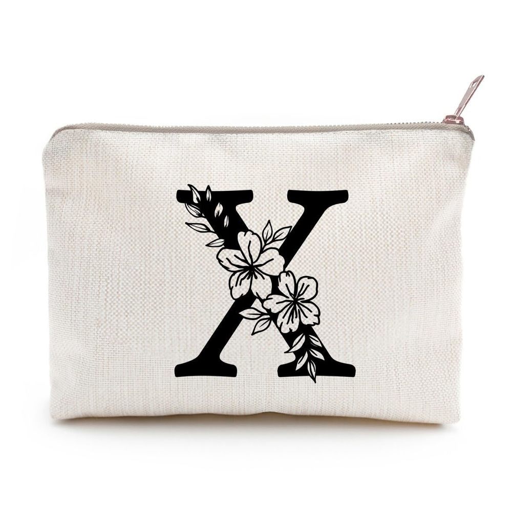 Monogram Toiletry Makeup Bag Personalized Travel Cosmetic Bag Floral Initial🦊